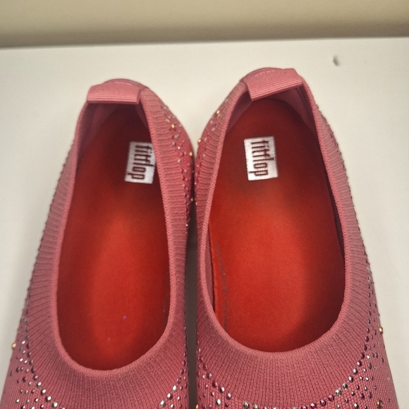 FitFlop UberKnit Ombre Crystal Ballerina Flat Pink Size 10 - Picture 7 of 10